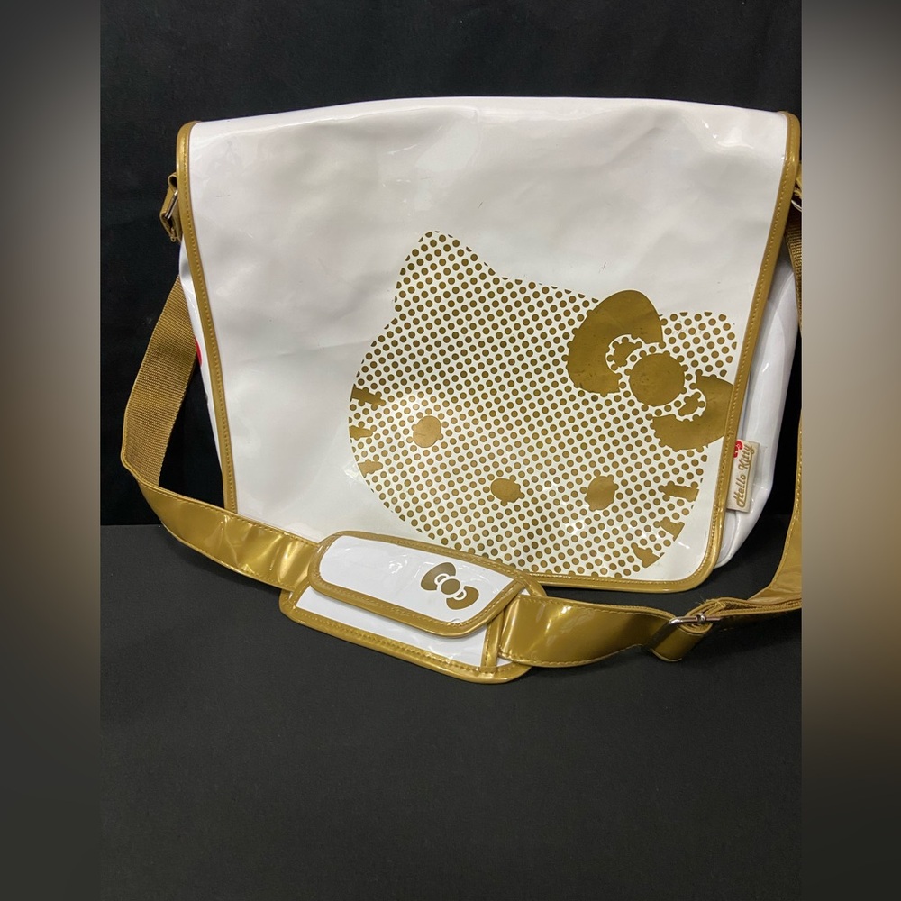 Hello Kitty Sanrio Y2K White & Gold Satchel Book / Duffel Bag 2006 - Picture 2 of 14